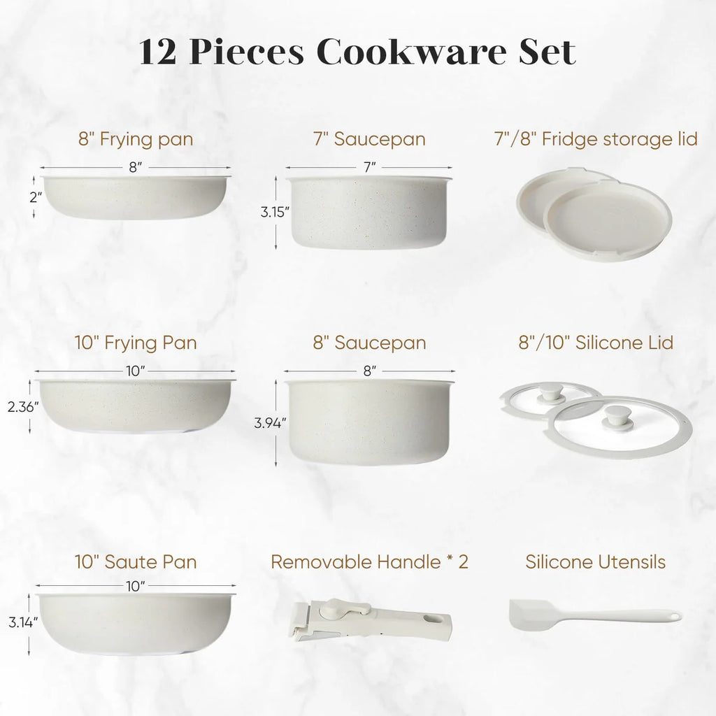 12 Piece Yellow Cookware Set